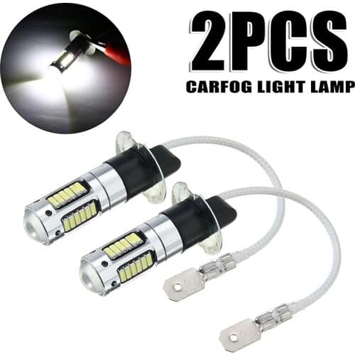 2pcs 12V H3 30 SMD 4014 LED Car Fog Light White 6500K Day-time Running Lamp Bulb Auto Truck DIY Accessories Parts