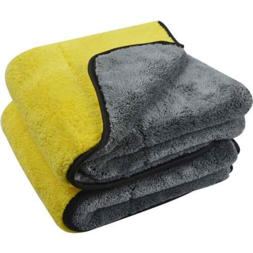 Sinland New Design Plush Car Wash Microfiber Towel High Quality Super Absorbent Car Drying Cleaning Towel Double Side 2 Pack