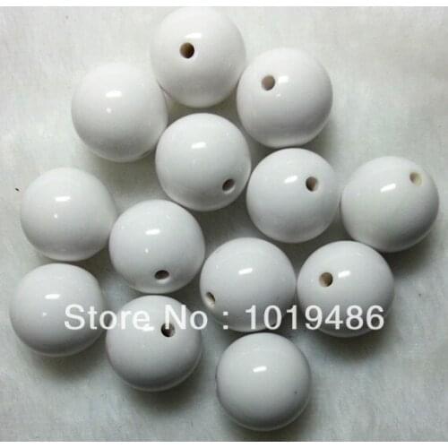 20MM white color 105pcs/lot Chunky Gumball Bubblegum Acrylic Solid Beads ,Colorful Chunky Beads for Necklace Jewelry(B26)