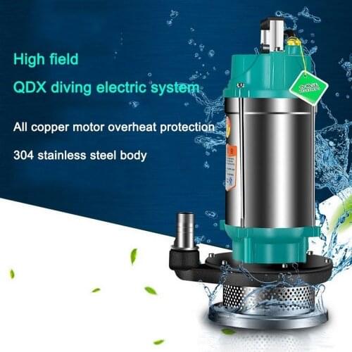 220v Pumping Drainage Pump Stainless Steel Submersible Pump Small Household Sewage Pump Pumping Feces Wastewater 1in/1.5in