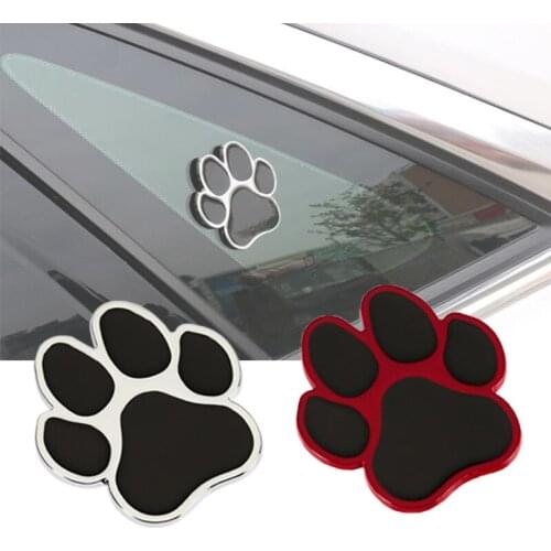 3D Metal Bear Paw Print Fun Cute Car Logo Tail Label For Car Body Scratch Stickers Fender Window Bumper Styling Accessories