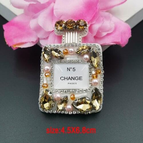 Handmade beading rhinestone patches letter crown spider crystal striped DIY patch for clothing bag applique accessories luxury