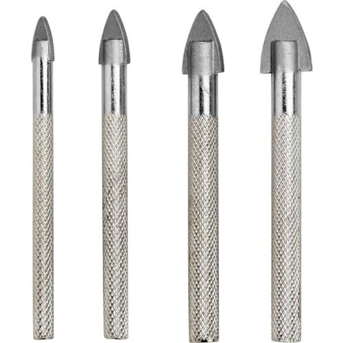 4PCS 6/8/10/12mm Ceramic Tile Marble Glass Carbide Tip Drill Bit Set for ceramic glass granite tiles