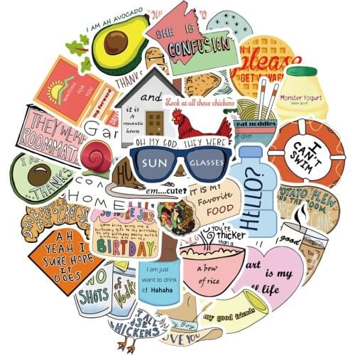 50Pcs/lot Simple Girl Cute Cartoon Vsco Sticker Pack DIY for Laptop Luggage Guaitar Skateboard Toy Waterproof Decal Stickers