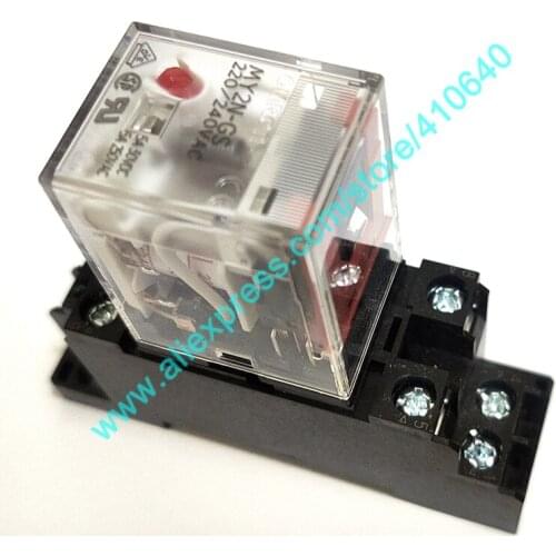 AC 220 240V Genuine MY2N-GS Electromagnetic Intermediate Relay with Base Updated from Old Model MY2N-J or MY2NJ Free Shipping