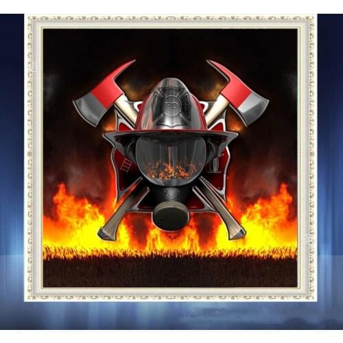 New Diamond Embroidery Mosaic Needlework 5D Diy Diamond Painting Fireman Fire Department Cross Stitch Full Diamond Sticker
