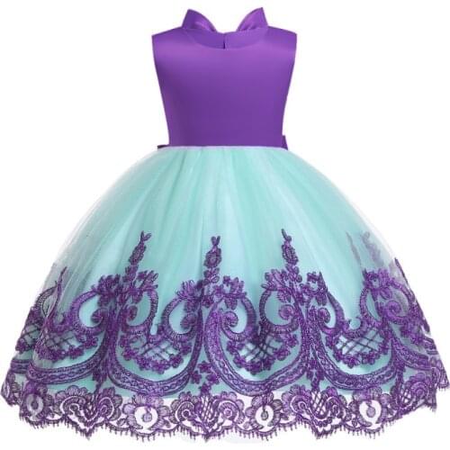 FREE European and American Baby Party Dress Flowers Double Bows Wedding dress embroidered princess Holiday Baby Clothing Halter