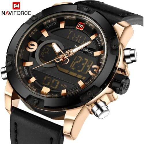 NAVIFORCE Mens Led Digital Watches Chronograph Casual Business Waterproof Luminous Date Display Alarm Men Quartz Wristwatch 2021