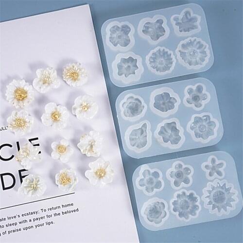 Doreen Box Silicone Resin White Mold For Jewelry Making Flower DIY Making Earrings Necklace Hair Women Fashion Jewelry Tools,1PC