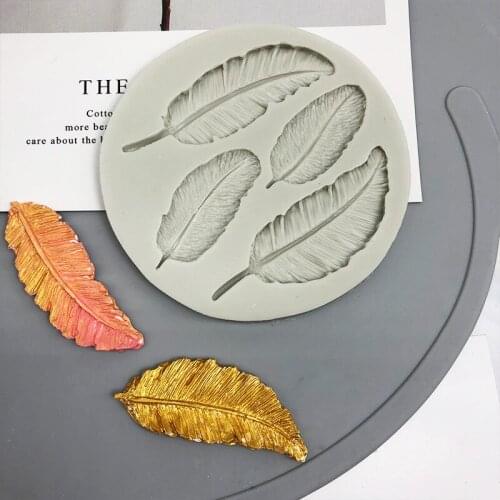 Feather chocolate flip sugar mold European cake decorative baking tool drop gum lavender gypsum mold clay mold
