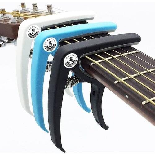 1 pc Black Zinc Alloy Guitar Capo For Acoustic Electric Guitars Ukulele Mandolin Banjo with 2 Picks