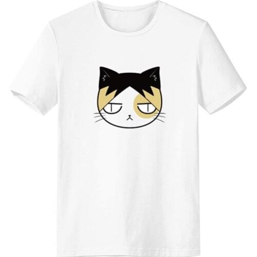 3D Anime Haikyuu Shirt Cosplay Kuroo Tetsurou Top Cotton T Shirt Men Breathable Streetwear Cat Print Tee