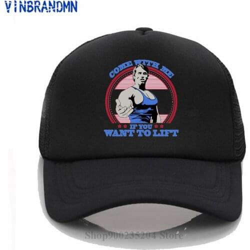 Come With me if you want lift Arnold Baseball cap casual Hipster Fitness Schwarzenegger sun hat Latest Poularity hip hop net hat
