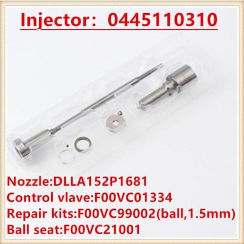 Common rail injector 0445110310 overhaul kit F00ZC99559 (DLLA152P1681 + F00VC01334 + F00VC99002)
