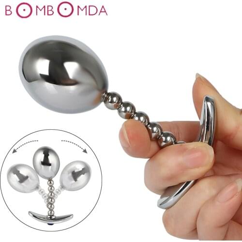 Swing Metal Anal Ball G Spot Anal Bead Masturbator Prostate Stimulation Anal Plug Prostate Massager Adult Sex Toys For Women Men