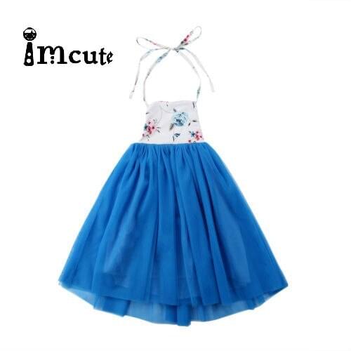 Summer Flower Girls Dress Lace Solid Princess Party Wedding Bridesmaid Long Dress Gown Formal US