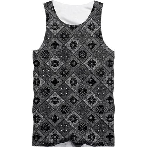 IFPD 3D Tank top EU Size Summer Bandana Men Hip Hop Paisley Sleeveless shirts streetwear Male graphic punk fitness vest harajuku