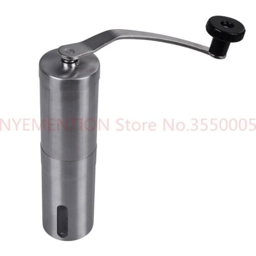 Silver Coffee Grinder Mini Stainless Steel Hand Manual Handmade Coffee Bean Burr Grinders Mill Kitchen Tool Crocus Grinders20pcs