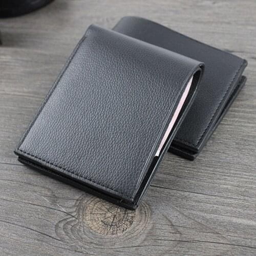 Fashion Black Coffee Men Bifold Wallets PU Leather Small Male Coin Business Purses Short Multifunction Credit Card Holders