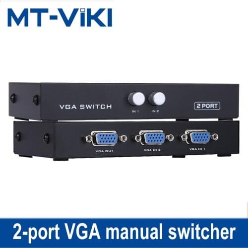 MT-VIKI 2 Port VGA Switch 2 input 1 output Video Selector D-sub Switcher 2 PC Share 1 Monitor High Resolution HD Quality 15-2CH