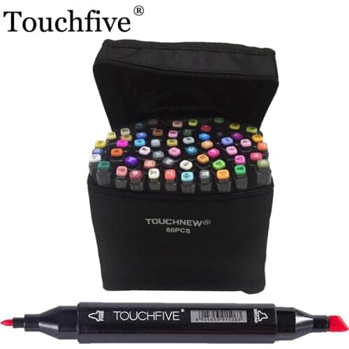 TOUCHFIVE 30 40 60 80 Colors Markers Sets Dual Tip Alcohol Sketch Marker Coloring Drawing Underlining Manga Dessin Art Supplies