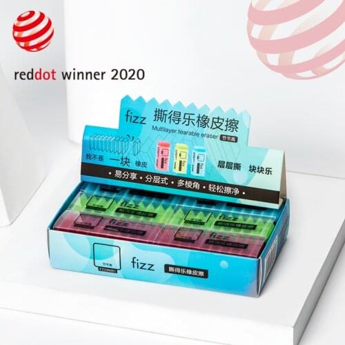 Kinbor 18pcs/set Multilayer Tearable Eraser Set 2020 Reddot Winner Cute Stationery For Kids Gifts Rubbers