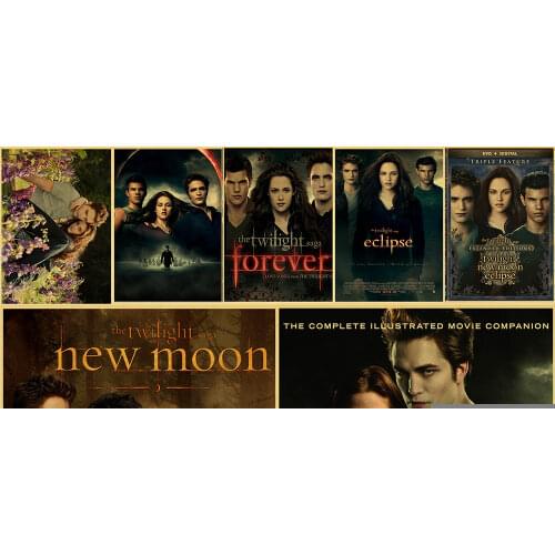 The Twilight Saga: Classic Movie Posters and Retro Kraft Paper Print Home Decor Painting Poster No Frame