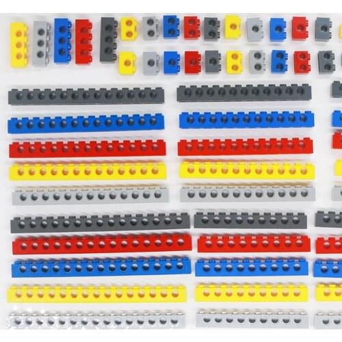 Technical Bricks with Hole Creator MOC Brick Pieces Train Car Crane Truck Accessories Parts Model DIY Building Blocks Compatible