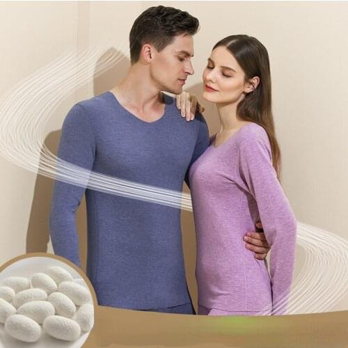 Xiaomi Thermal underwear mens seamless mulberry silk nourishing bottoming shirt womens autumn clothes long trousers suit