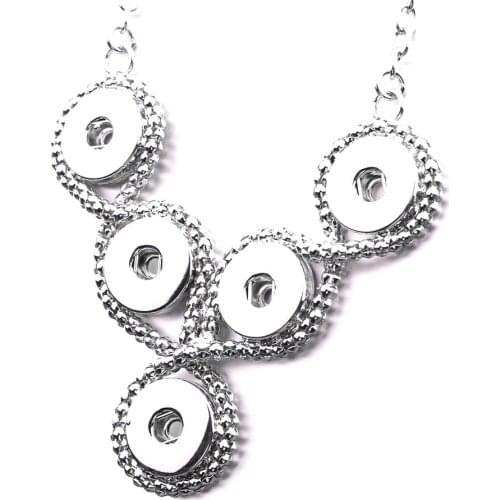 High Quality New Snap Button Vintage Crystal Necklaces & Pendants For Women Hyperbole Big Snap Pendant Necklace DIY Snap Jewelry