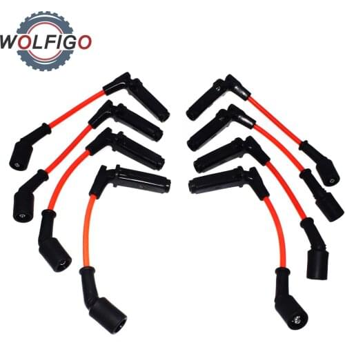 WOLFIGO 8 Pcs Spark Plug Ignition Wires for Chevrolet SSR Tahoe GMC Yukon Saab Buick Cadillac Pontiac Hummer 748RR 671-8161