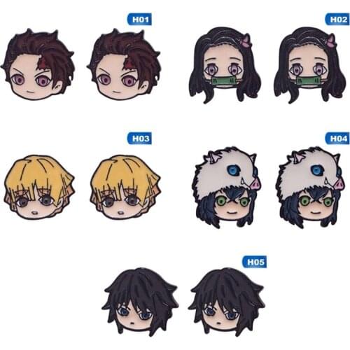 Hot Sale Cosplay Demon Slayer Anime Secondary Animation Peripheral Anime Earring Tanjiro Earrings Acrylic Earrings