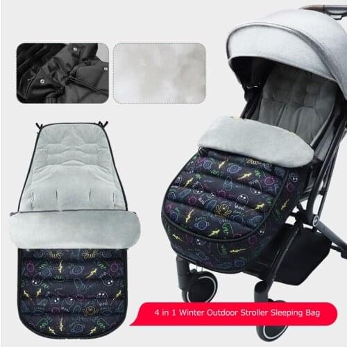Winter Outdoor Baby Stroller Sleeping Bag Envelopes Warm Waterproof Footmuff Universal Thicken Cushion Windshield Sleepsacks