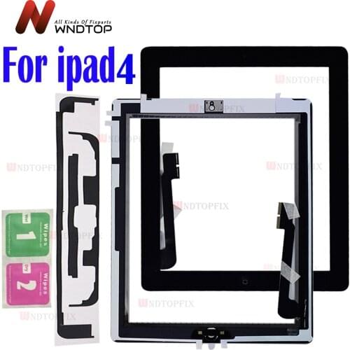 1Pcs For iPad 4 Touch Screen 4th Gen A1458 A1459 A1460 9.7" LCD Touch Screen Outer Digitizer Front Glass Panel Replacement
