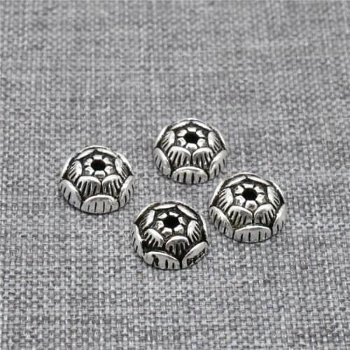 10pcs of 925 Sterling Silver Lotus Flower Bead Caps for Yoga Meditation Jewelry Making