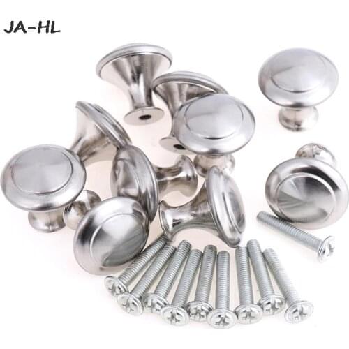 10pcs/set Stainless Steel Round Cabinet Knobs Drawer Knobs Kitchen Cupboard Pull Handles Furniture Hardware Accessory Hot
