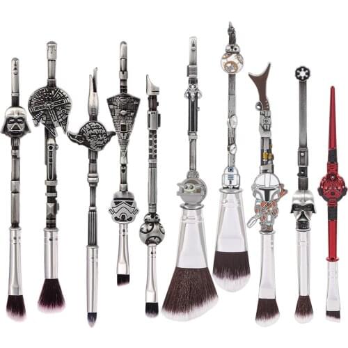 10pcs New Design Robot Pro Makeup Brushes Tool Set Face Cosmetic Foundation Powder Shadow Eyeshdow Brush Beauty Metal Handle