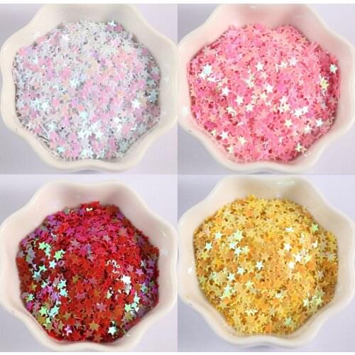 2.7-5.3mm Magic Color Pentagram Star Gloss Sequins Colorful Confetti Paillettes Nail Decoration DIY Material Spangle Nailart