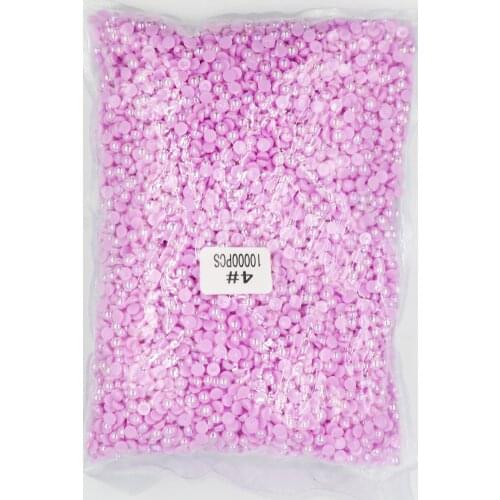 2mm,4mm,5mm,6mm,8mm,10mm,12mm Jelly Lt.Amethyst AB Flat back ABS round Half Pearl beads, imitation plastic half pearl beads