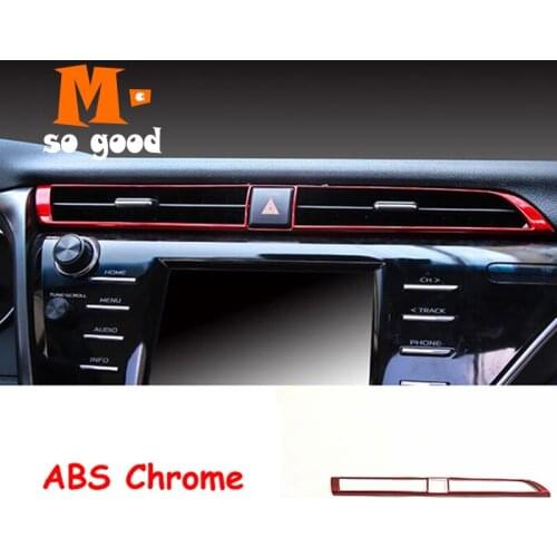 2018 2019 Accessories Car Middle Air Outlet Decoration Cover ABS Chrome for Toyota Camry Trim Interior Mouldings