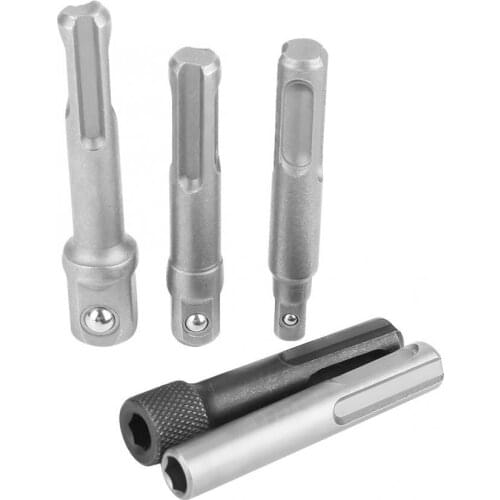 3PCS SDS Plus Steel Socket Adapter 2PCS SDS Socket Hexagonal Extension Electric Tool Accessories Steel Socket Adapter