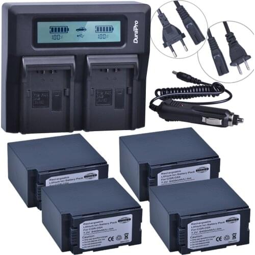 4 X 5400mAh CGA-D54 CGA D54 D54S Bateria + Ultra Fast LCD Dual Charger for Panasonic CGA-D54S CGA-D220 CGA-D320 CGA-D54 Battery