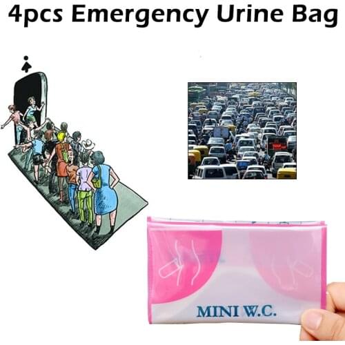 4 Pcs/Box 600cc Unisex Portable Emergency Urine Bag Mobile Mini Toilet For Travel Camping Car Disposable Urinal Storage Bag