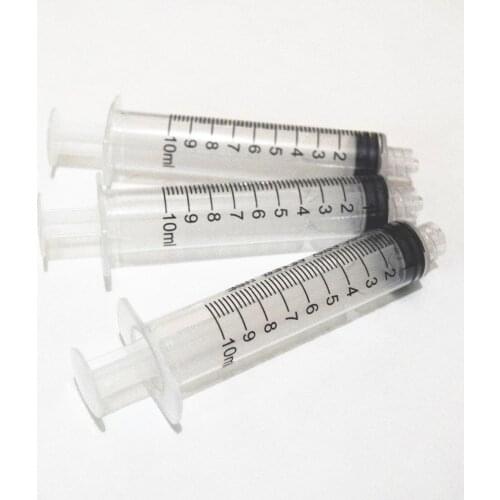 5 Pack 10ml Transparent Syringe With 5pcs 14 ga 1.5 Inch Blunt Tip Needle & 5pcs Clear Tip Cap For Mixing Many Liquid