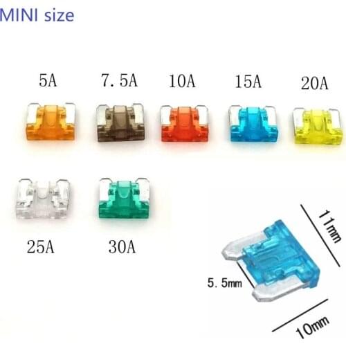 50pcs/bag Car Accessories 3A 4A 5A 7.5A 10A 15A 20A 25A 30A 35A Car Auto Mini Fuse