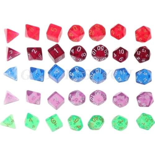 7pcs/set Polyhedral Multi Sided Dice D4-D20 For Dungeons & Dragon D&D RPG Poly Game Drop Shipping