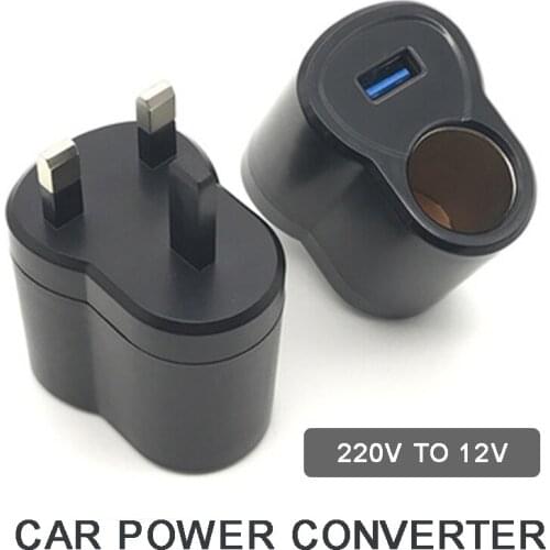 220V To 12V AC To DC USB Power Adapter Home Car Cigarette Lighter Socket Auto Power Adapter Converter Car Charger Accessories