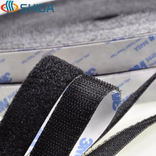 Free Shipping 2cm-4cm*5m 2 Rolls 3M Self Adhesive High Stick Hook and loop Fastener Magic Tape Nylon Straps Cable Ties