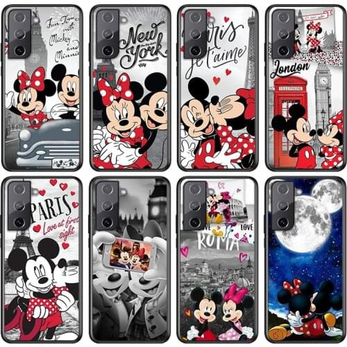 Mickey Minnie Travel For Samsung Galaxy S21 S20 FE S10e S10 S9 S8 S7 S6 Ultra Plus Lite 5G Edge Black Soft Phone Case