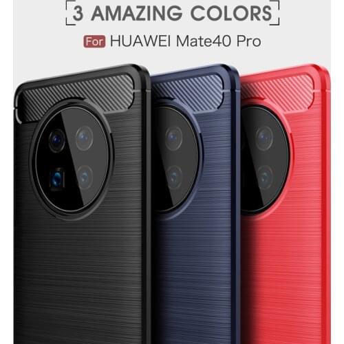 Carbon Fiber Case For Huawei Mate 40 Pro Shockproof Silicone Armor Case For Huawei Mate 40 Huawei P40 P40 Pro Plus P30 P30 Pro